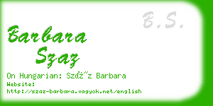 barbara szaz business card